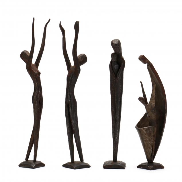 four-signed-abstract-figural-iron-table-sculptures