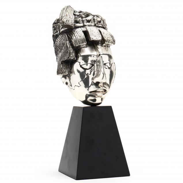 d-argenta-silverclad-mayan-head-replica-statue