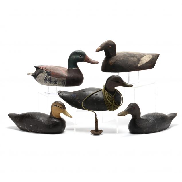 a-grouping-of-five-duck-decoys
