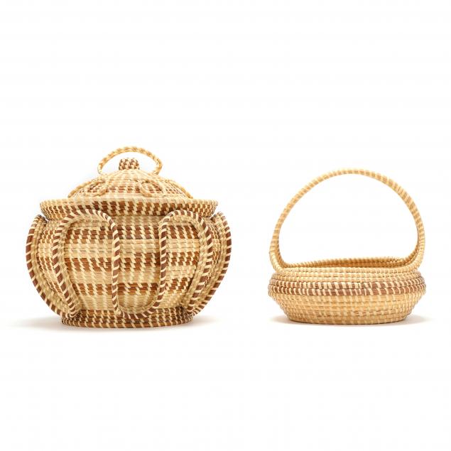 two-charleston-sweetgrass-baskets-attributed-to-mary-jackson