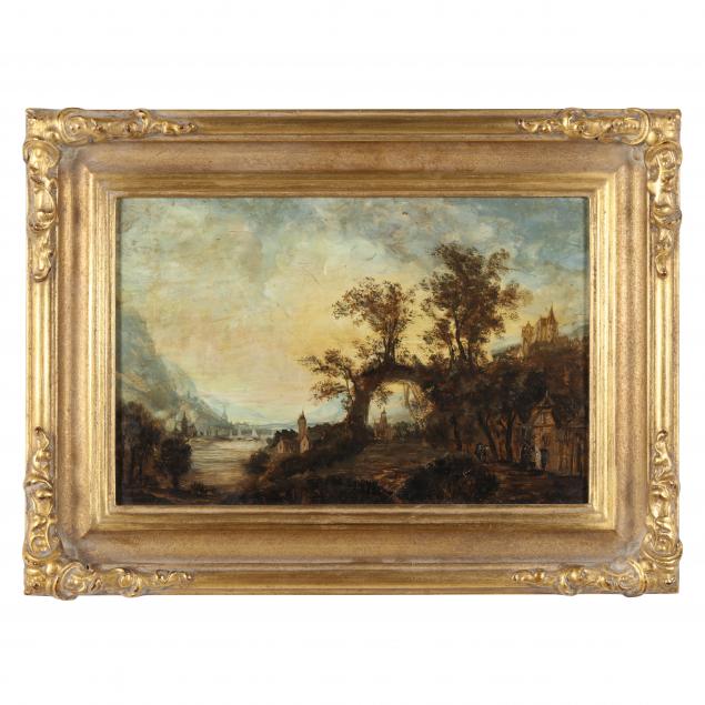 continental-school-19th-century-romantic-landscape-with-village