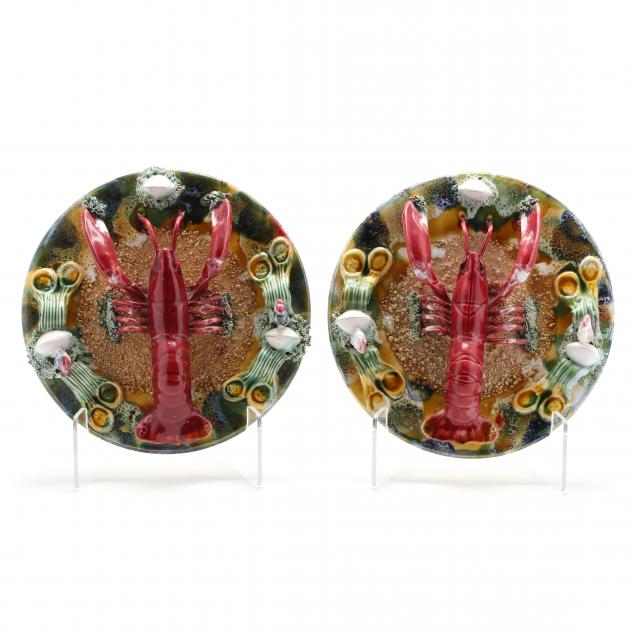 pair-of-majolica-palissy-lobster-plates