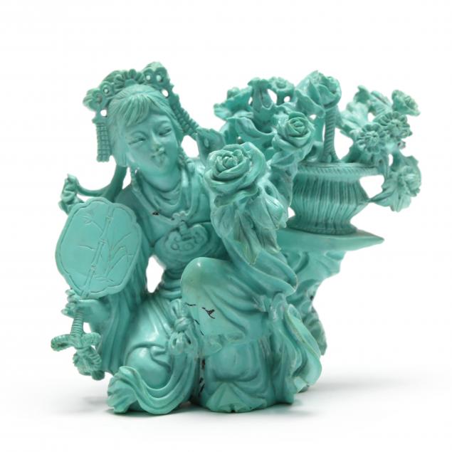 a-chinese-turquoise-carving-of-lady-with-flower-basket