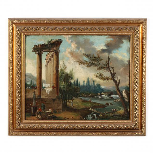 italian-school-19th-century-a-capriccio-view-with-ruins-and-figures