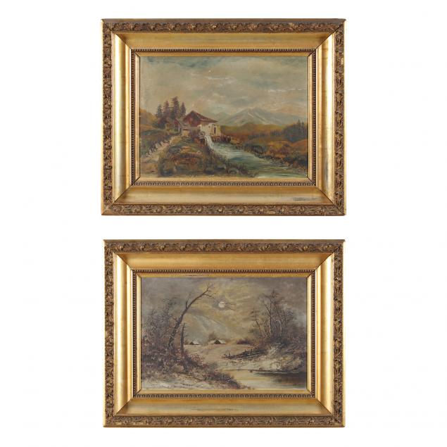 pair-of-antique-seasonal-landscape-paintings