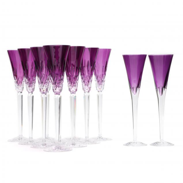 waterford-12-amethyst-crystal-champagne-flutes