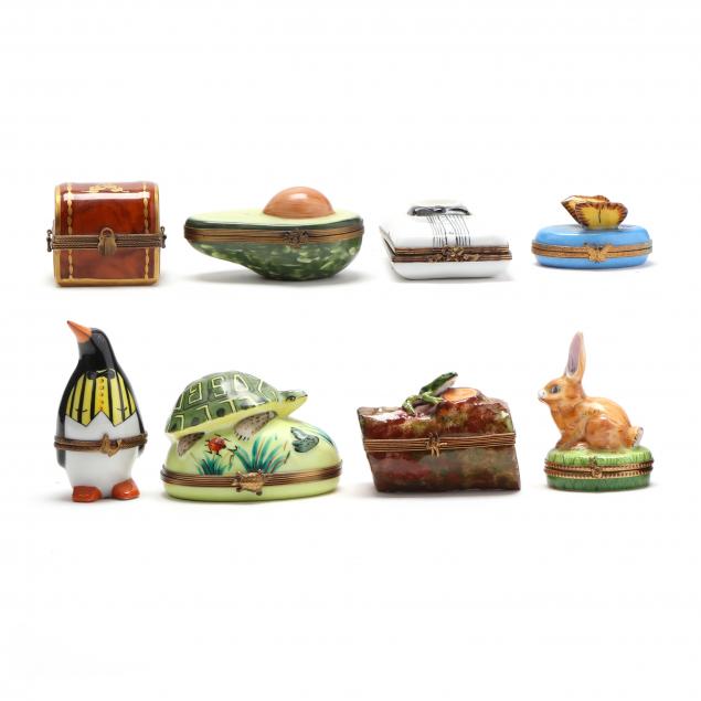 group-of-eight-limoges-trinket-boxes