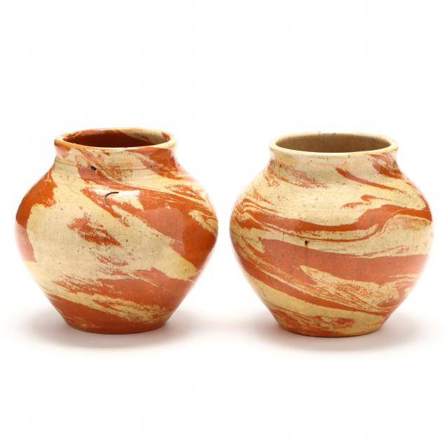 two-swirl-low-vases-attributed-north-state-pottery-1924-1959-sanford-nc