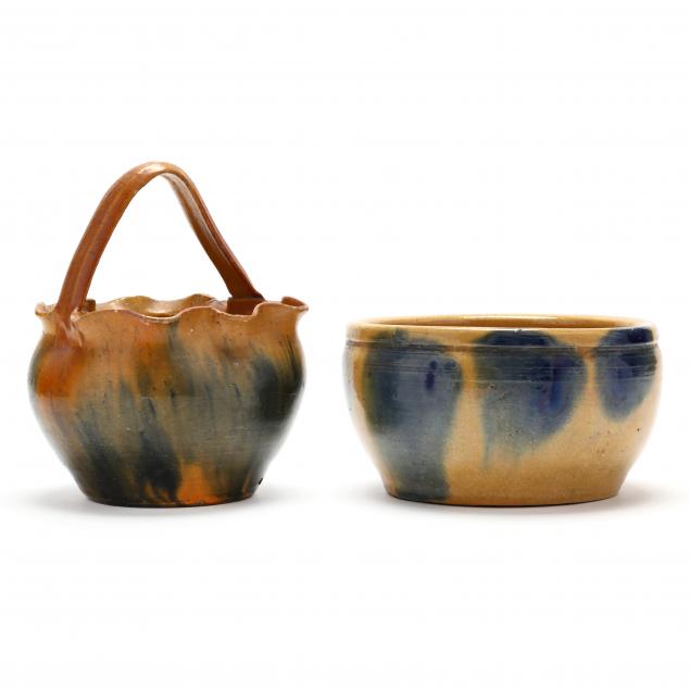 two-pieces-attributed-auman-pottery-1922-1937-seagrove-nc