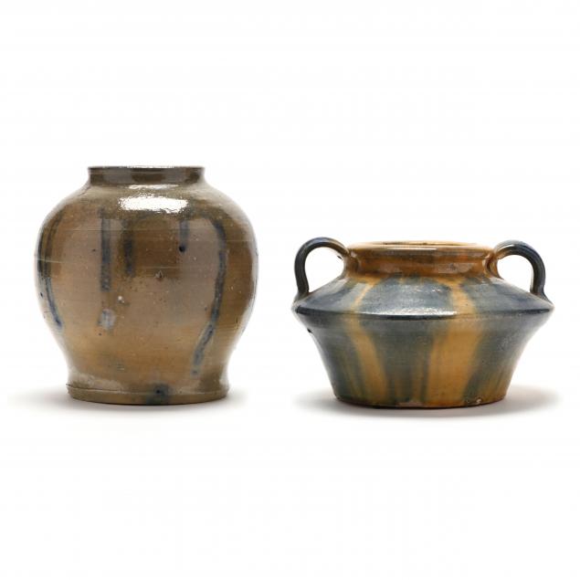 two-pieces-attributed-auman-pottery-1922-1937-seagrove-nc
