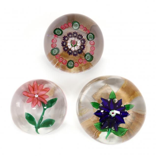 attributed-to-clichy-three-antique-glass-paperweights