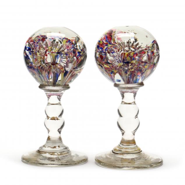 pair-of-antique-english-glass-paperweight-wig-stands