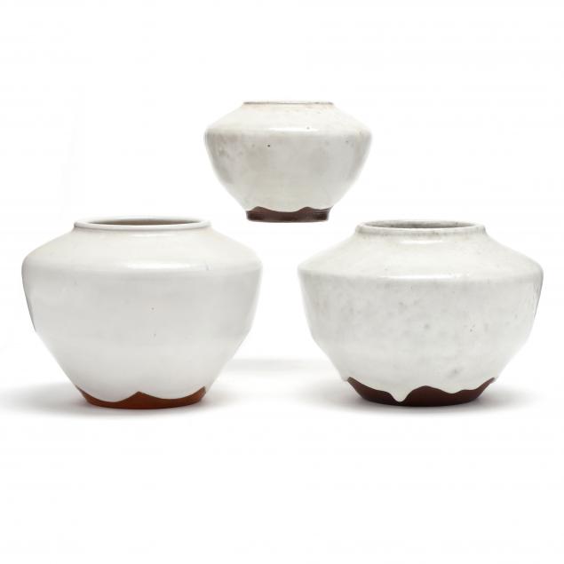 three-shoulder-vases-ben-owen-master-potter-1959-1972-seagrove-nc