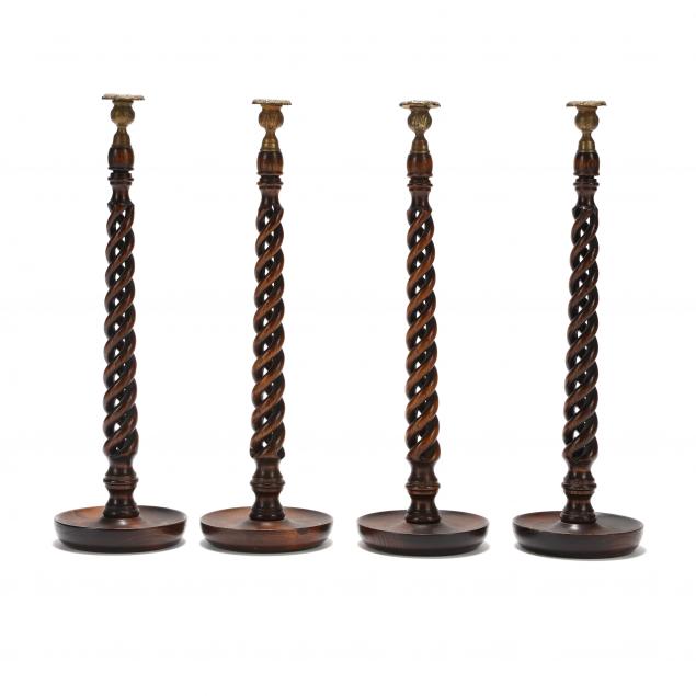 set-of-four-tall-oak-barley-twist-candlesticks
