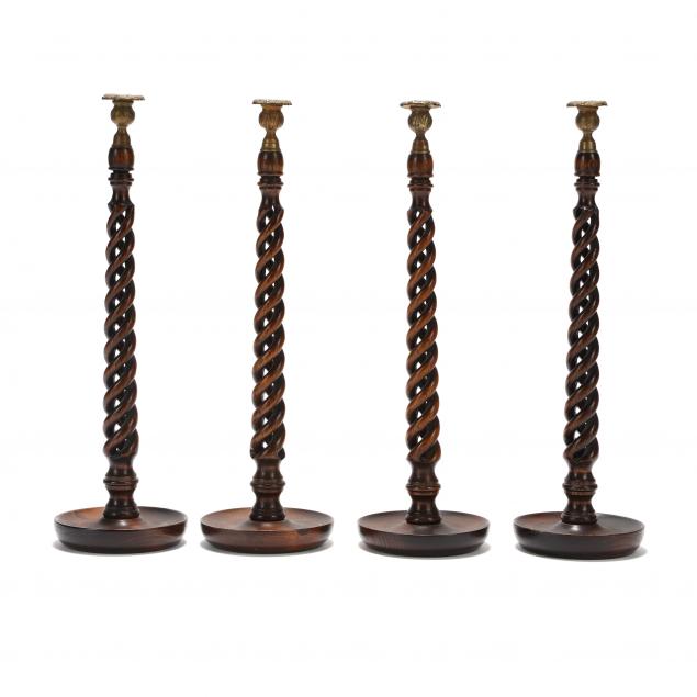 set-of-four-tall-oak-barley-twist-candlesticks