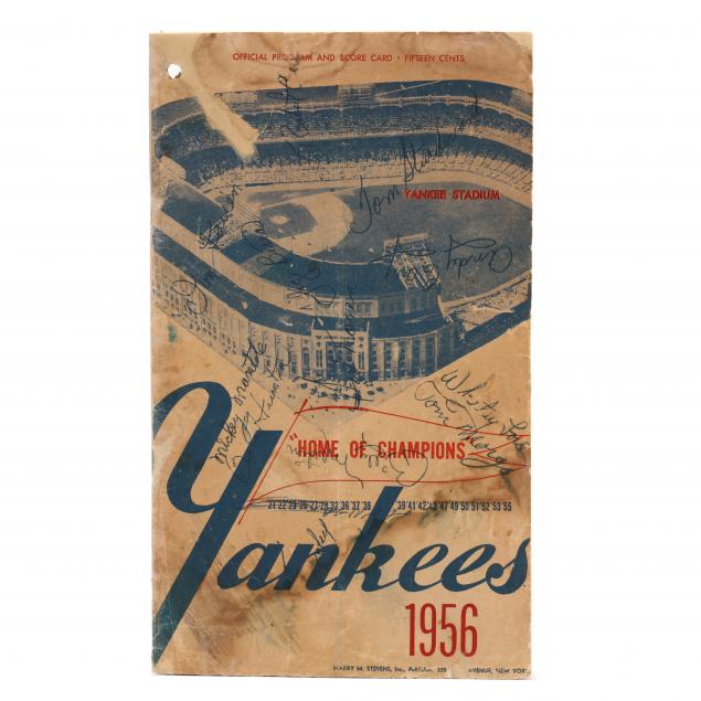 rare-signed-1956-new-york-yankees-official-program-and-score-card