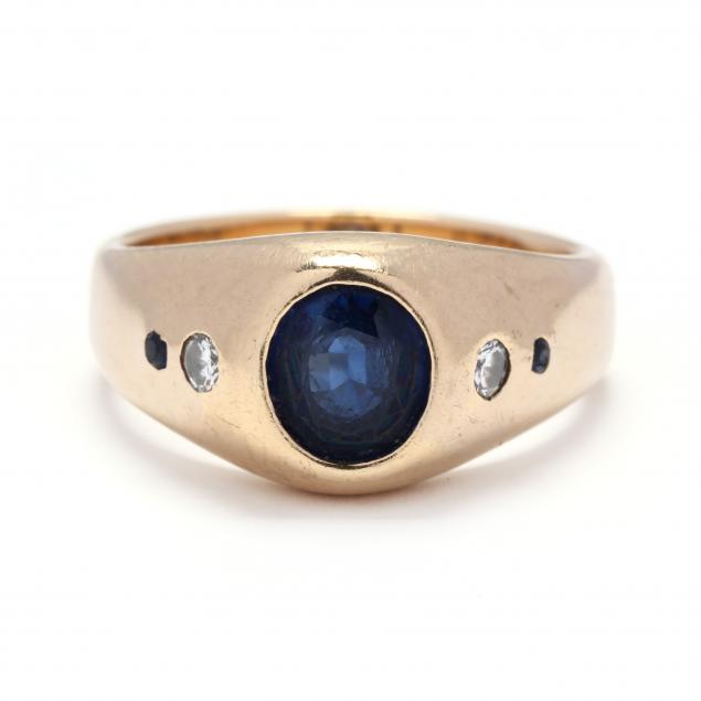 gent-s-gold-sapphire-and-diamond-ring