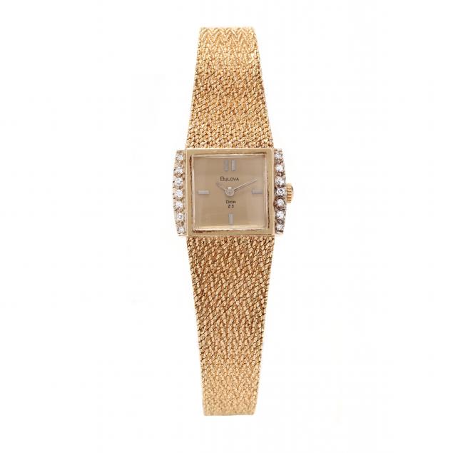 Lady's 14KT Gold and Diamond Dress Watch, Bulova for Christian Dior ...