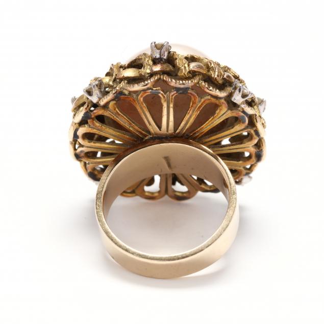 Gold, Mabé Pearl, and Diamond Ring (Lot 2146 - Luxury Accessories ...