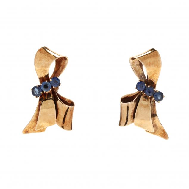 retro-gold-and-synthetic-sapphire-earrings