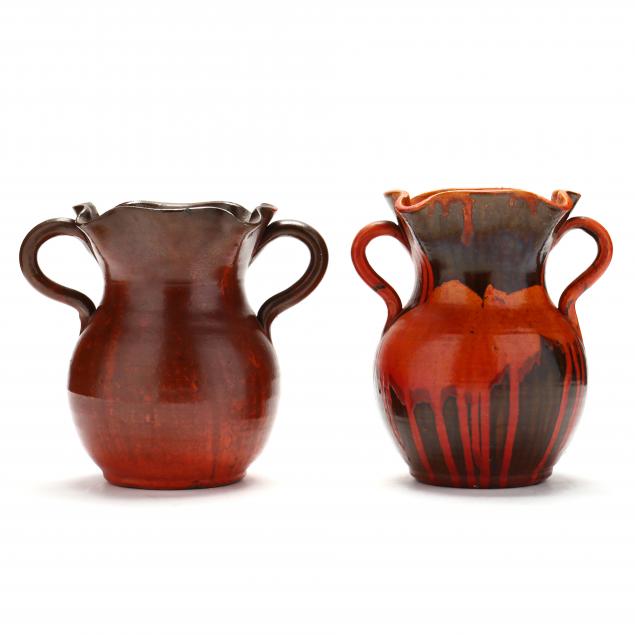 pair-of-shaped-rim-vases-attributed-j-b-cole-pottery-montgomery-county-nc