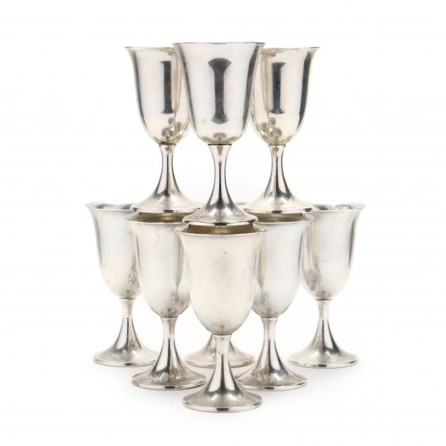 nine-sterling-silver-goblets-by-preisner-and-gorham