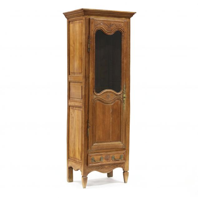 french-provincial-carved-oak-slender-bookcase