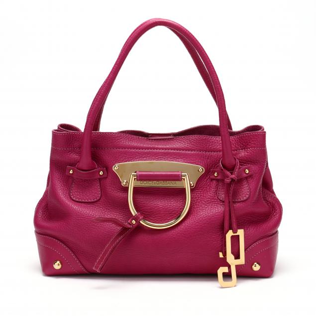 fuchsia-pebbled-leather-d-ring-tote-dolce-gabbana