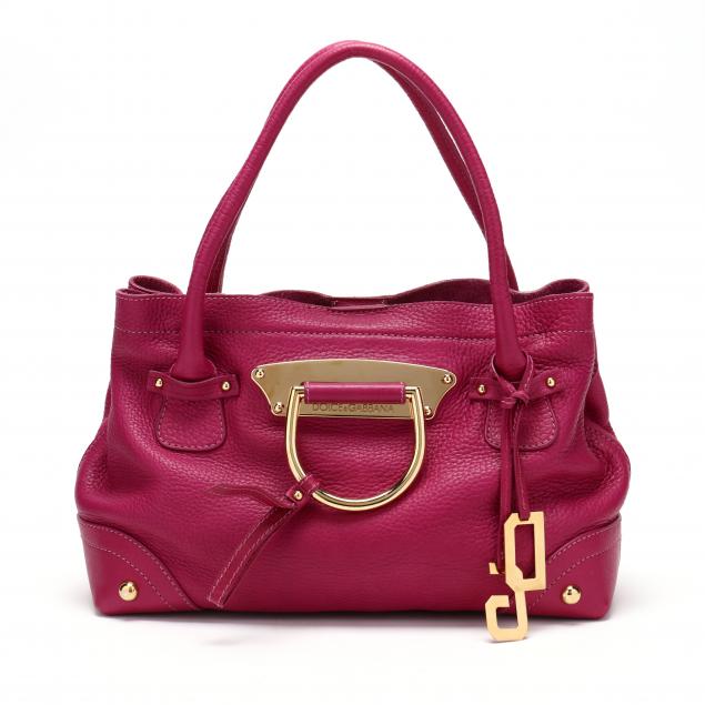 fuchsia-pebbled-leather-d-ring-tote-dolce-gabbana