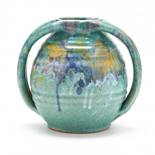 apothecary-jar-a-r-cole-rainbow-pottery-1926-1941-sanford-nc