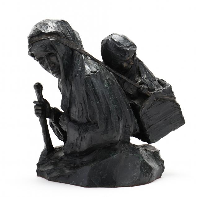dale-claude-lamphere-american-b-1947-a-bronze-mother-and-child-composition