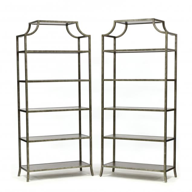 bassett-pair-of-industrial-style-metal-and-wood-bookshelves