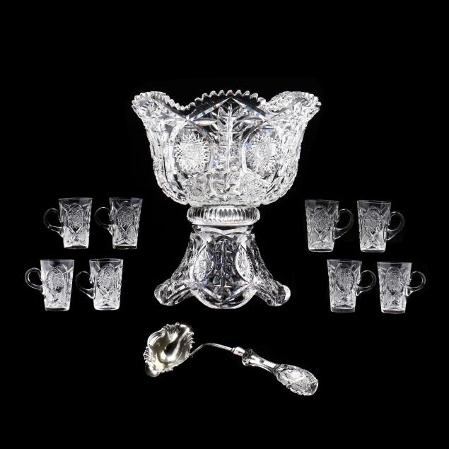american-brilliant-period-cut-glass-punch-bowl-ladle-and-eight-cups