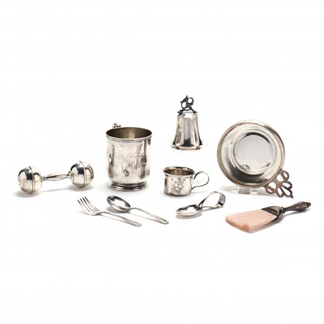 an-assembled-grouping-of-child-s-sterling-silver-items
