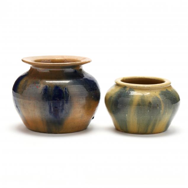 two-low-vases-attributed-auman-pottery-1922-1937-seagrove-nc