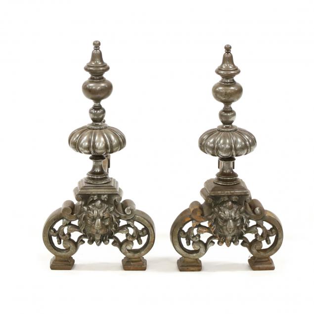 pair-of-antique-continental-steel-andirons