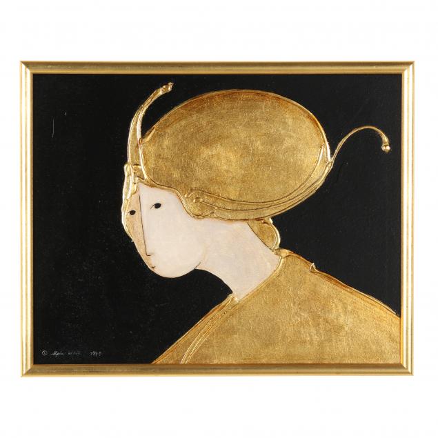 stephen-white-nc-portrait-of-a-woman-in-gold