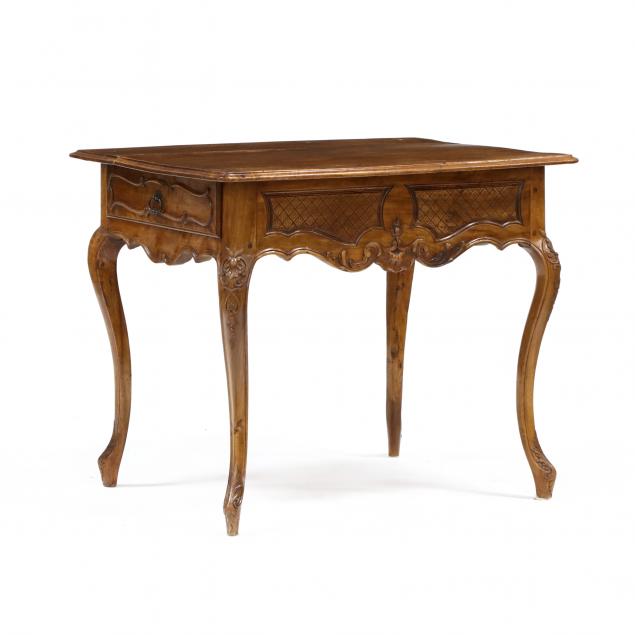 french-provincial-carved-walnut-two-drawer-table