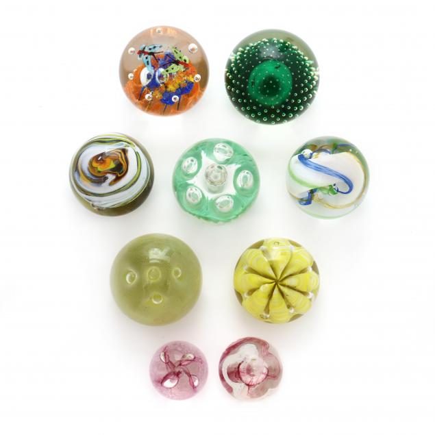 nine-art-glass-paperweights-including-caithness