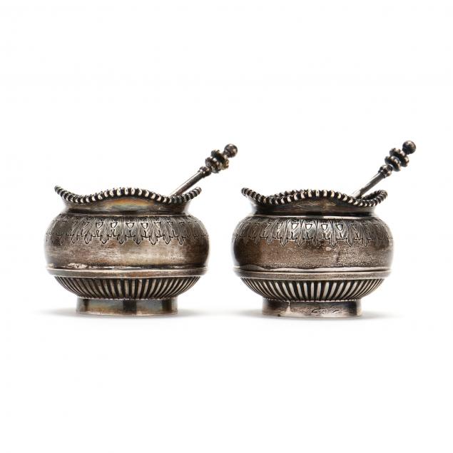 a-pair-of-victorian-silver-salt-cellars-and-spoons