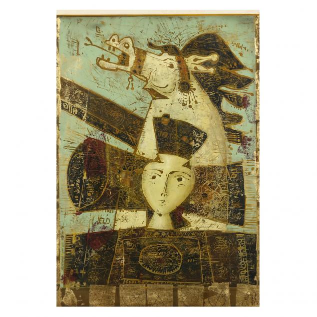 mersad-berber-bosnian-1940-2012-large-work-with-horse-and-figure