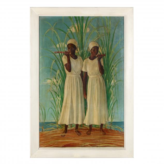 abram-poole-american-1882-1961-two-women-with-sugar-cane