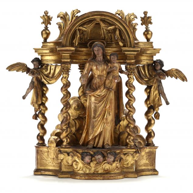 continental-carved-giltwood-madonna-and-child-altarpiece