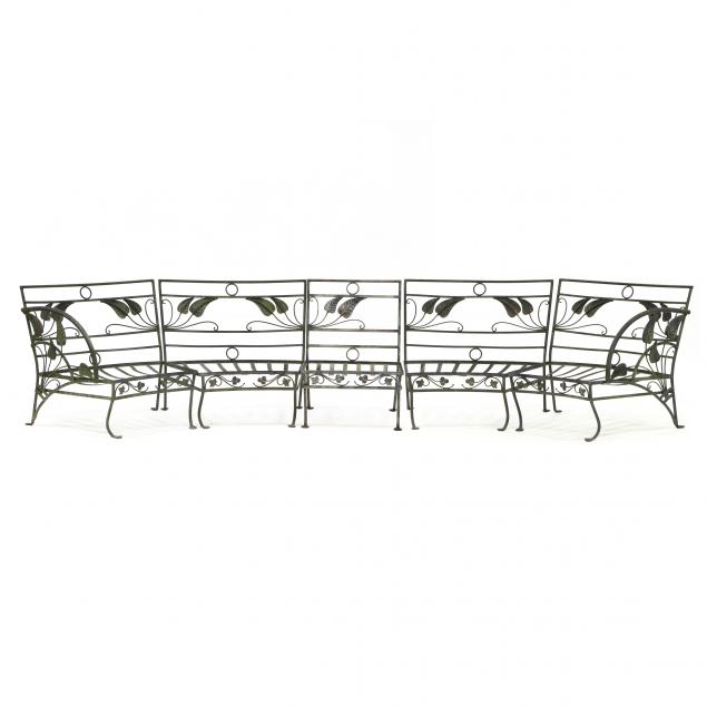 john-salterini-painted-iron-outdoor-curved-sectional-sofa