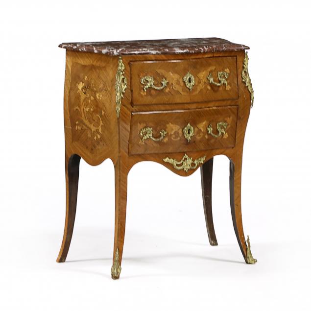 french-marquetry-inlaid-marble-top-diminutive-commode