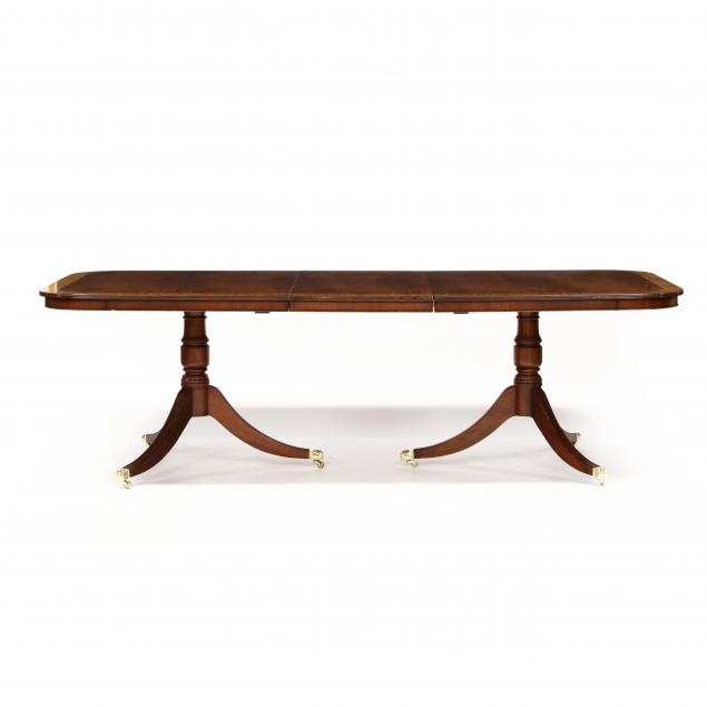 georgian-style-banded-mahogany-double-pedestal-dining-table