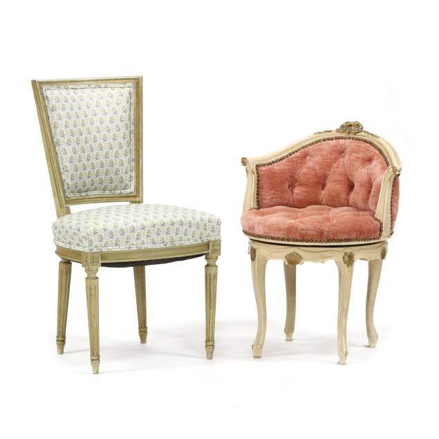 two-vintage-painted-french-chairs