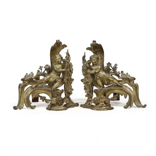 pair-of-antique-french-figural-brass-chenets