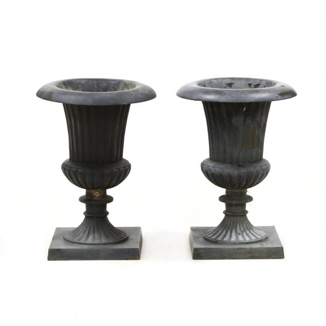 pair-of-classical-style-cast-iron-garden-urns