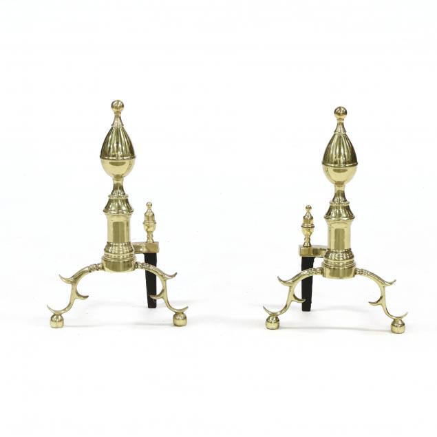 harvin-pair-of-chippendale-style-brass-andirons